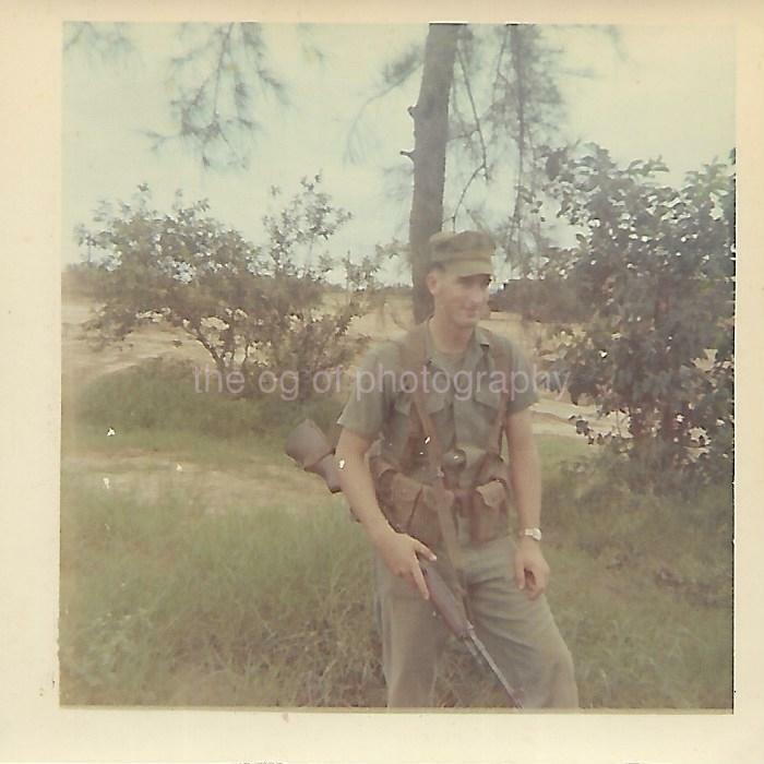 FOUND Photo Poster painting Color VIETNAM ERA MILITARY MAN Original 1960's SOLDIER 112 23 M