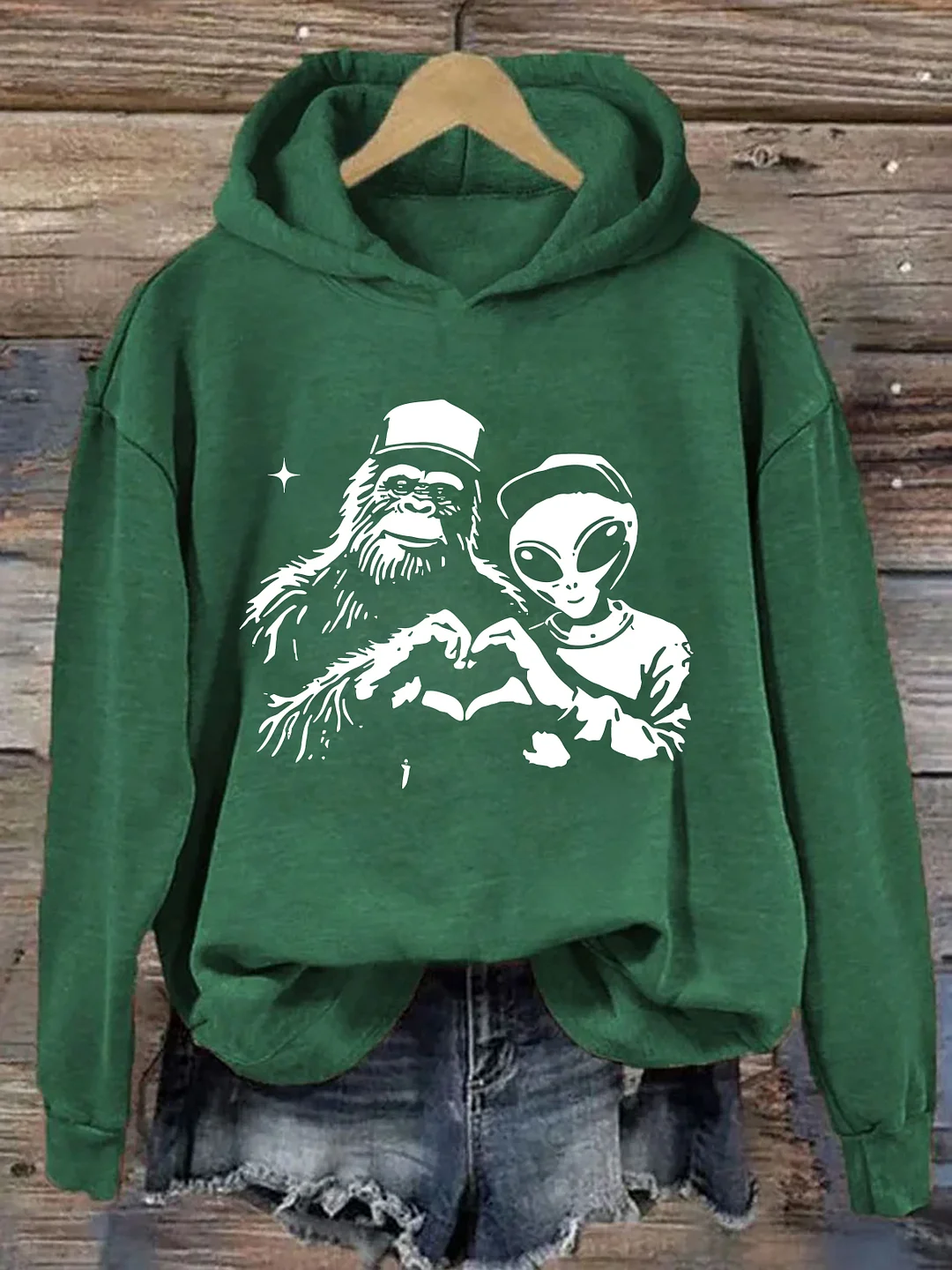 Bigfoot And Alien Hoodie