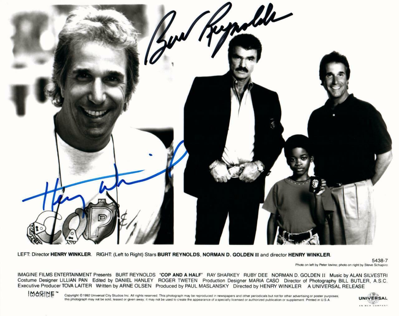 Burt Reynolds Henry Winkler Autographed 8x10 Photo Poster painting signed picture + COA