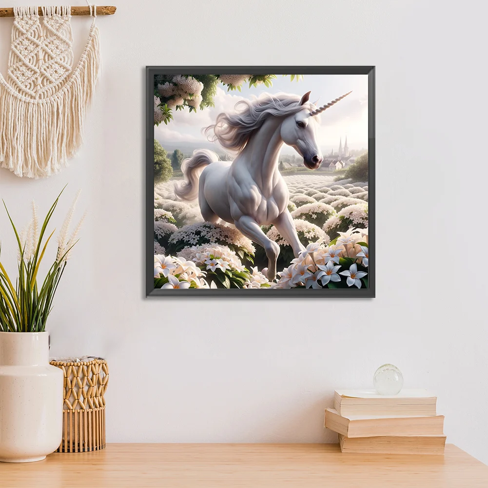 Full Round Diamond Painting 30*30cm - Garden Unicorn