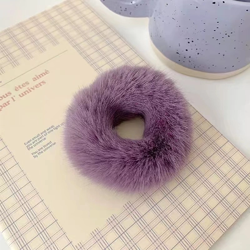 Autumn And Winter Plush Candy Color Hair Ring Women’s Soft Waxy Hair Rope Girl’s Head Rope Hair Strap Sweet Hair Accessories