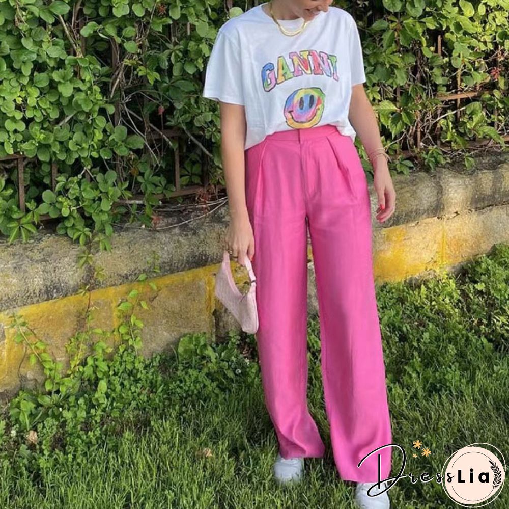 Ganni Have A Nice Day' Printed Graphic Loose Short-Sleeve T-Shirt