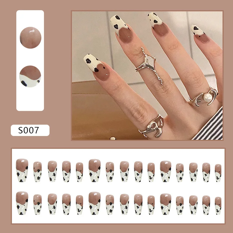 Churchf Churchf Long Ballet Armour Black And White Cow Grain French Nail Ins Wind Wear A 30 Nail