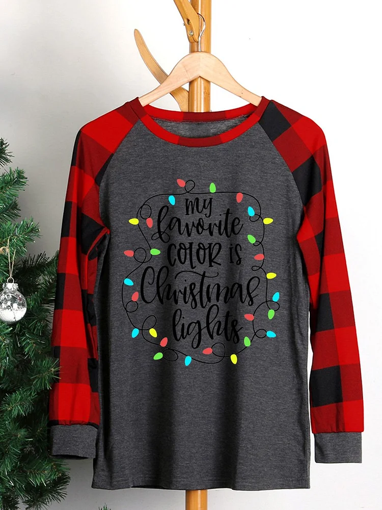 My favorite color is Christmas lights sweatshirt-605431-Annaletters