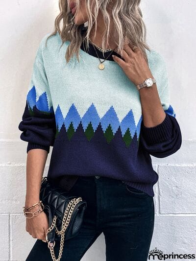 Round Neck Dropped Shoulder Sweater