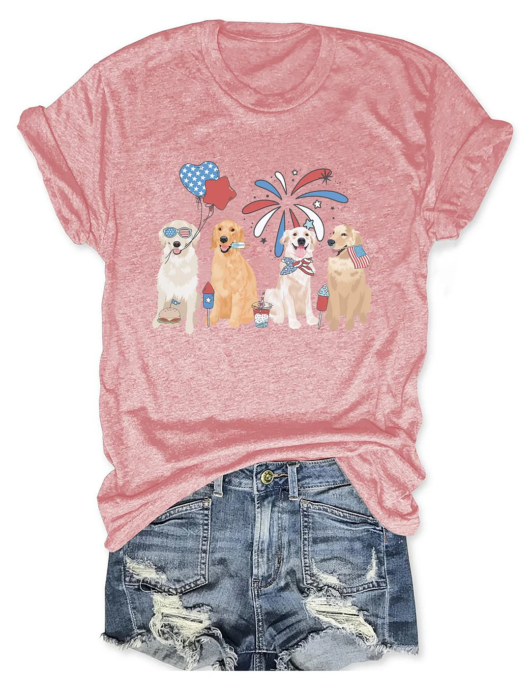 Golden Retriever 4th Of July T-shirt