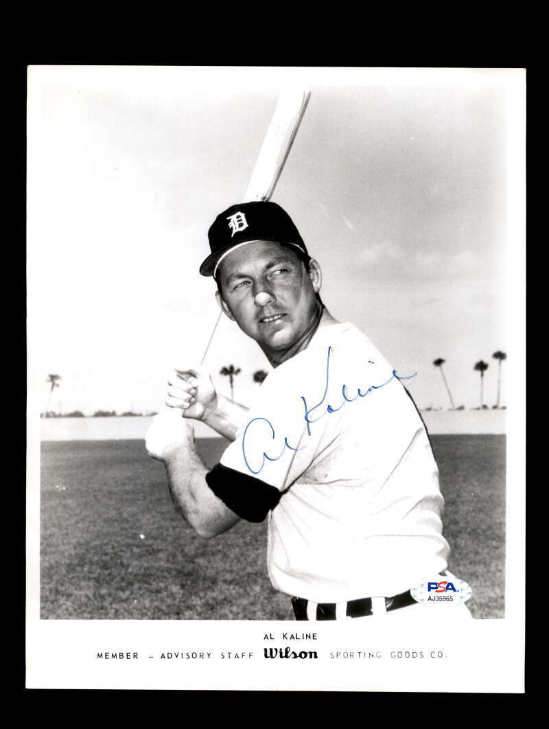 Al Kaline PSA DNA Coa Signed 8x10 Photo Poster painting Tigers Autograph 6