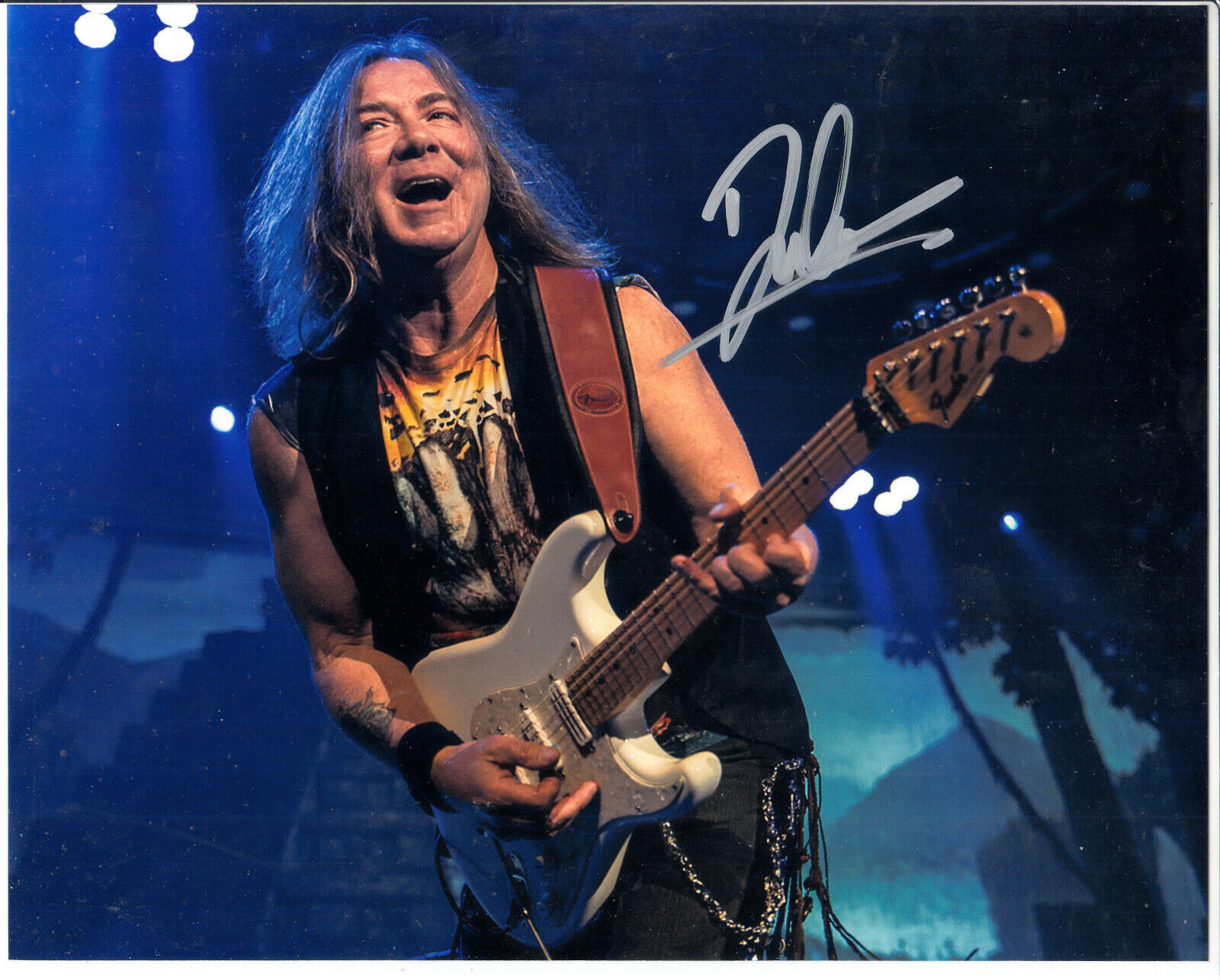 Dave Murray guitarist for Iron Maiden Signed Autograph 8x10