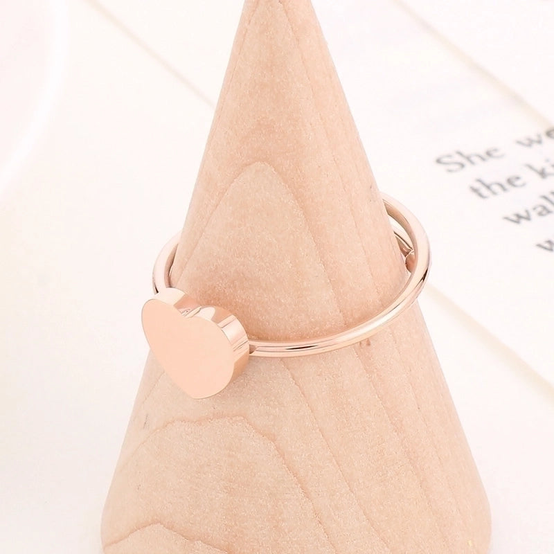 Titanium Steel 18K Gold Plated Rose Gold Plated Minimalist Plating Heart Shape Rings
