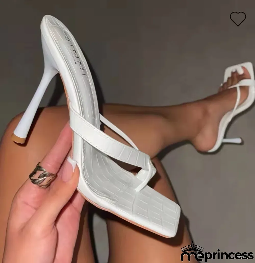 Stiletto flip-flops sandals women's high-heeled slippers women's elegant Plus Size women's high-heeled shoes