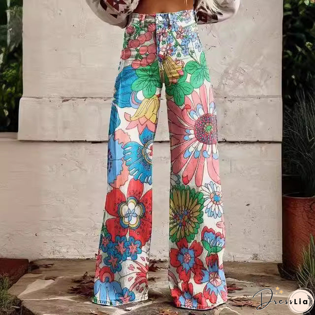 Skinny colorful flowered Loose Pant