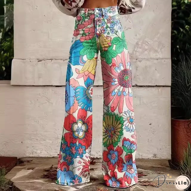 Skinny colorful flowered Loose Pant