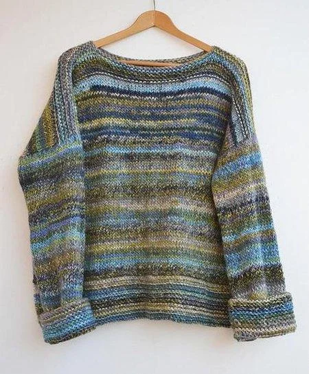 Long Sleeve Casual Shift Color-Block Sweater | EGEMISS