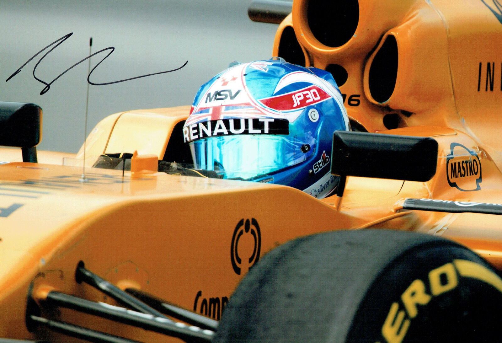 Jolyon PALMER British Racing Driver SIGNED F1 Portrait Photo Poster painting AFTAL Autograph COA