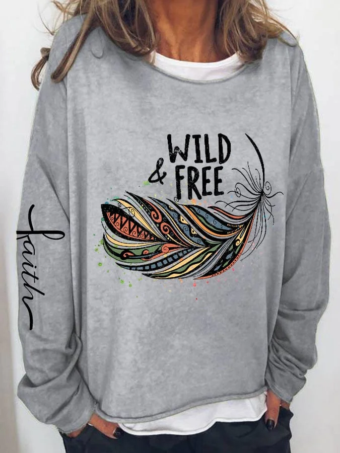 Women's Wild Free Casual Printed Sweater