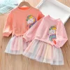 Kid Baby Girl Winter Unicorn Rainbow Tulle Dresses
