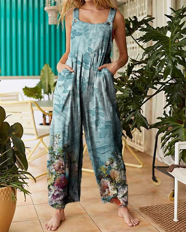 Womens Plus Size S-5XL Overalls Casual Loose Jumpsuit