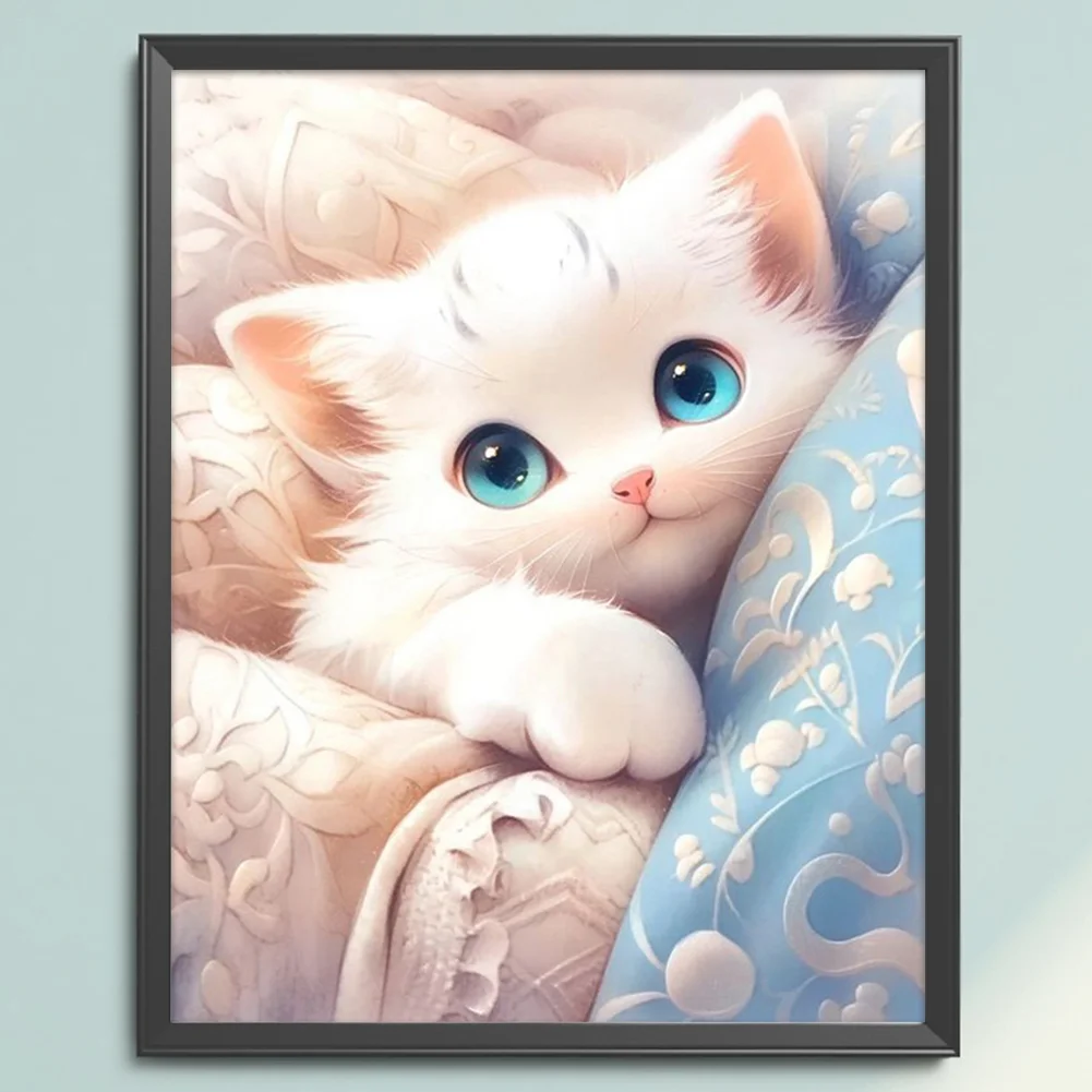 11CT Full Stamped Cross Stitch - Cat(Canvas|40*50CM)