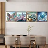 (US Only)4Pcs 30x30cm Beach 5D DIY Special Shape Crystal Partial Diamond Painting Kit