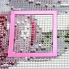 2Pcs Diamond Art Square Auxiliary Frame 3D Printing Diamond Art Desk Positioning Frame Lightweight for Boys Girls Adults Students Home Office Leisure (Sakura Pink small)