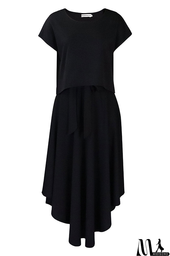 MidiSono - Red Knee Length A-Line Dress On Sale