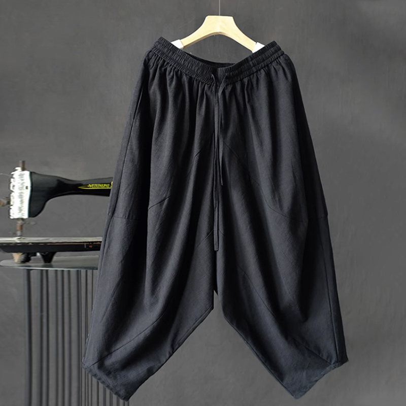 Men's Loose Drop-Crotch Cotton Linen Pants