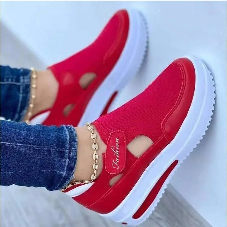 Women Sneakers 2022 Spring New Stretch Fabric Ladies Lace Up Comy Breathable Casual Shoes 35-43 Large-Sized Sport Flat Shoes