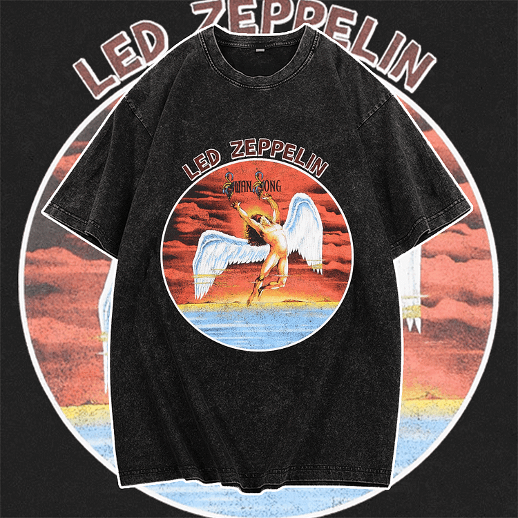 Davidhawaii100% Cotton Casual The trendy street style airship rock double-sided T-shirt that catches your eye - 100% Cotton