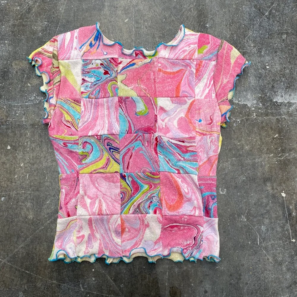 Color Tie-dye Print Women's Casual Tee