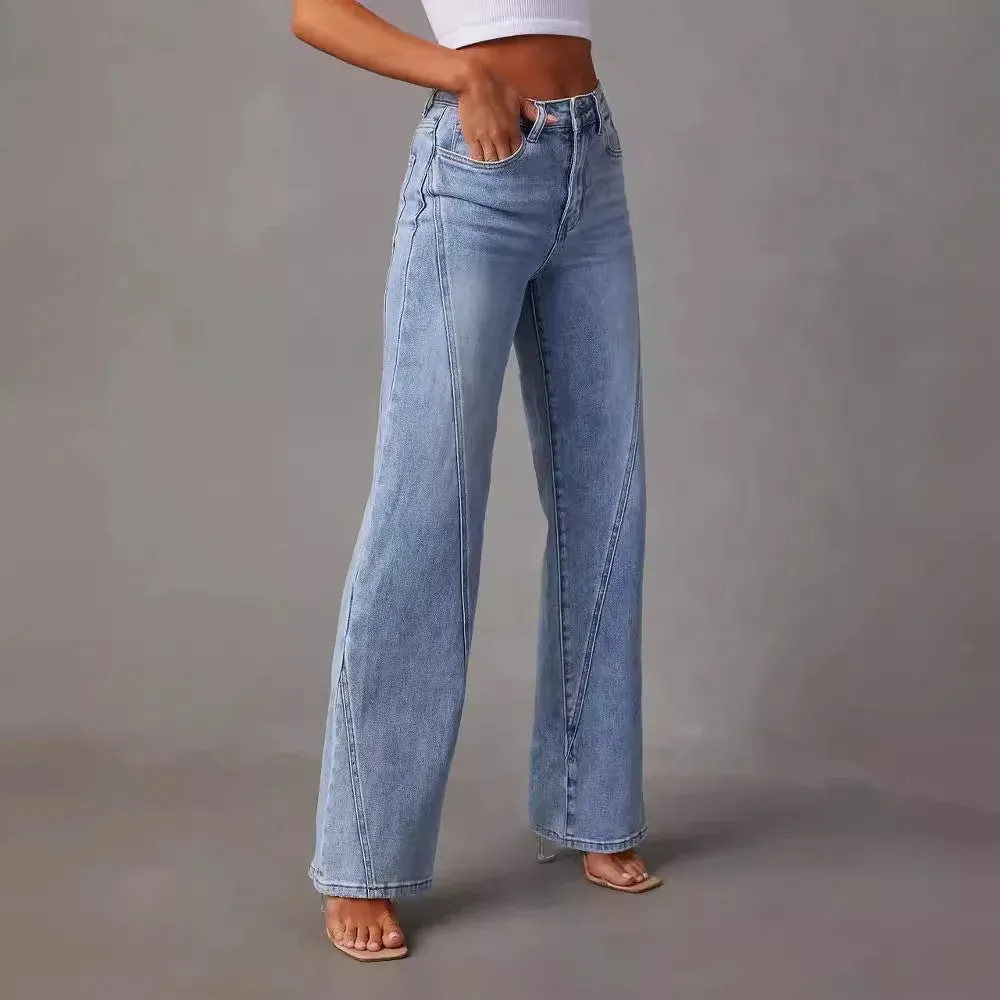 Women's Wide Leg Denim Jeans &ndash; Relaxed Everyday Comfort &ndash; view 2