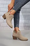 Women's Elegant Cut Out Suede Pointed Toe Heeled Ankle Boots
