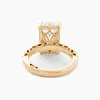 14K Yellow Gold 4ct Emerald Cut Lab Diamond Hidden Halo Victorian Antique Bridal Set Rings