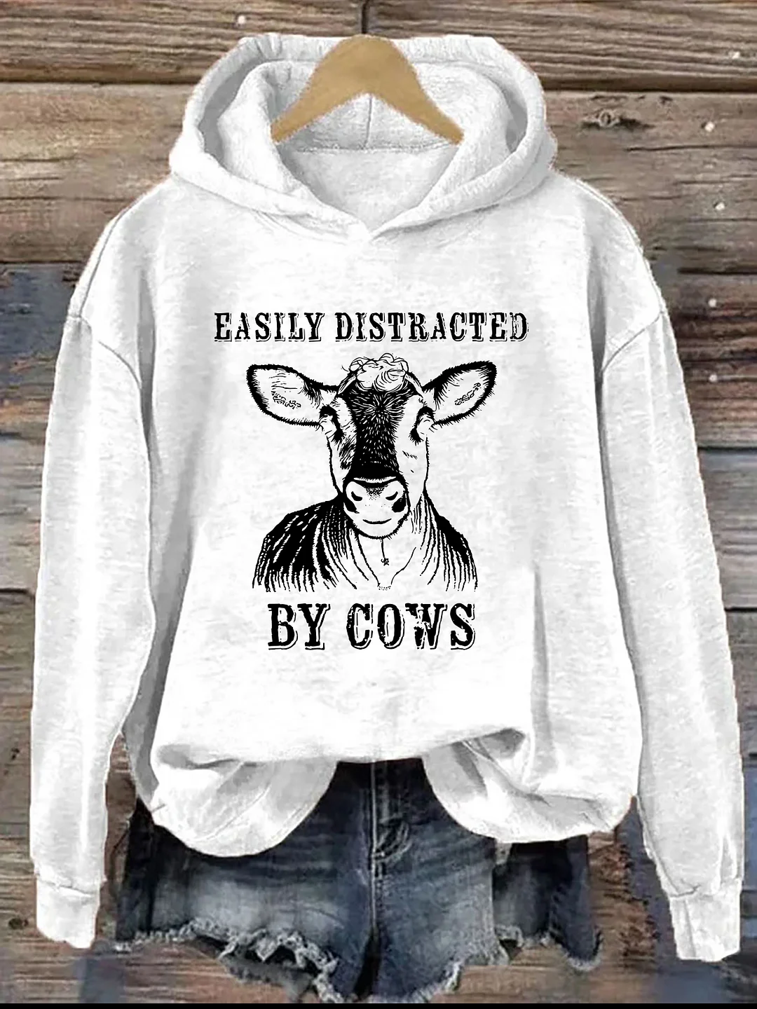 Easily Distracted By Cows Hoodie