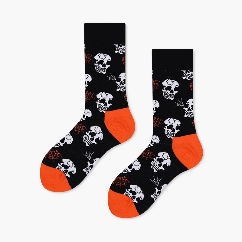 Halloween Pumpkin Skull Men's and Women's Socks