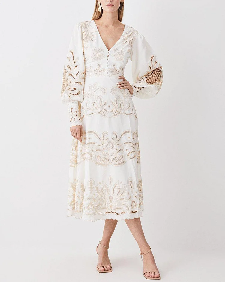 MOMENT MAKER WOVEN MIDI DRESS