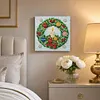 DIY Pre-Framed Xmas Wreath Button Art Canvas Kit