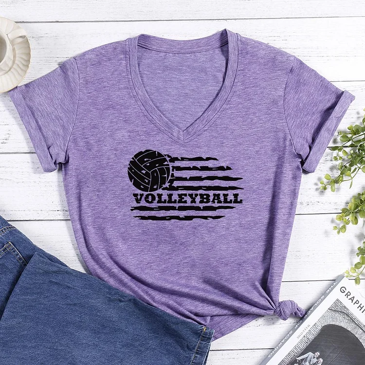 Volleyball Cute V-neck T Shirt-Annaletters