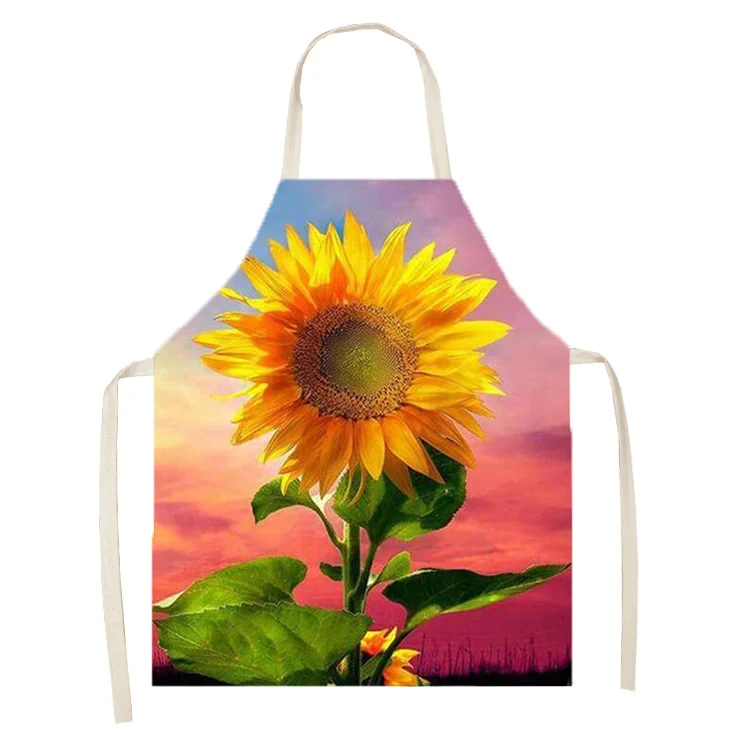 Linen Kitchen Apron - Sunflower letclo 