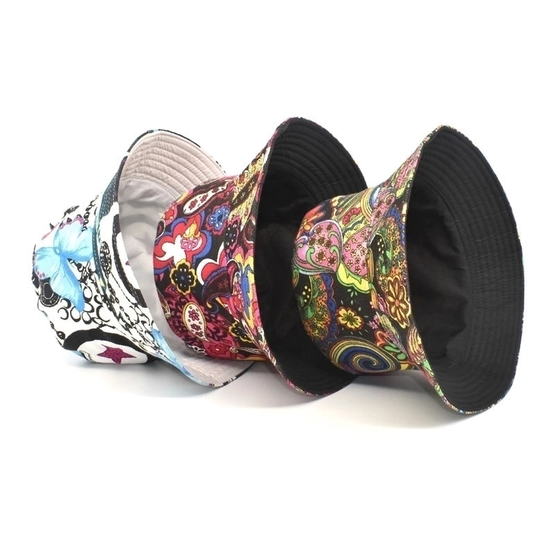 Unisex Fashion Flower Flat Eaves Bucket Hat