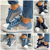 Gioiacombo&trade; Nuove scarpe casual da donna in denim mesh