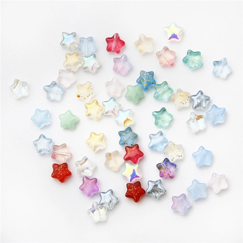 Glass Pentagonal Stars Beaded Beads DIY Handmade Antique Glaze Hairpin Earrings Material Accessories