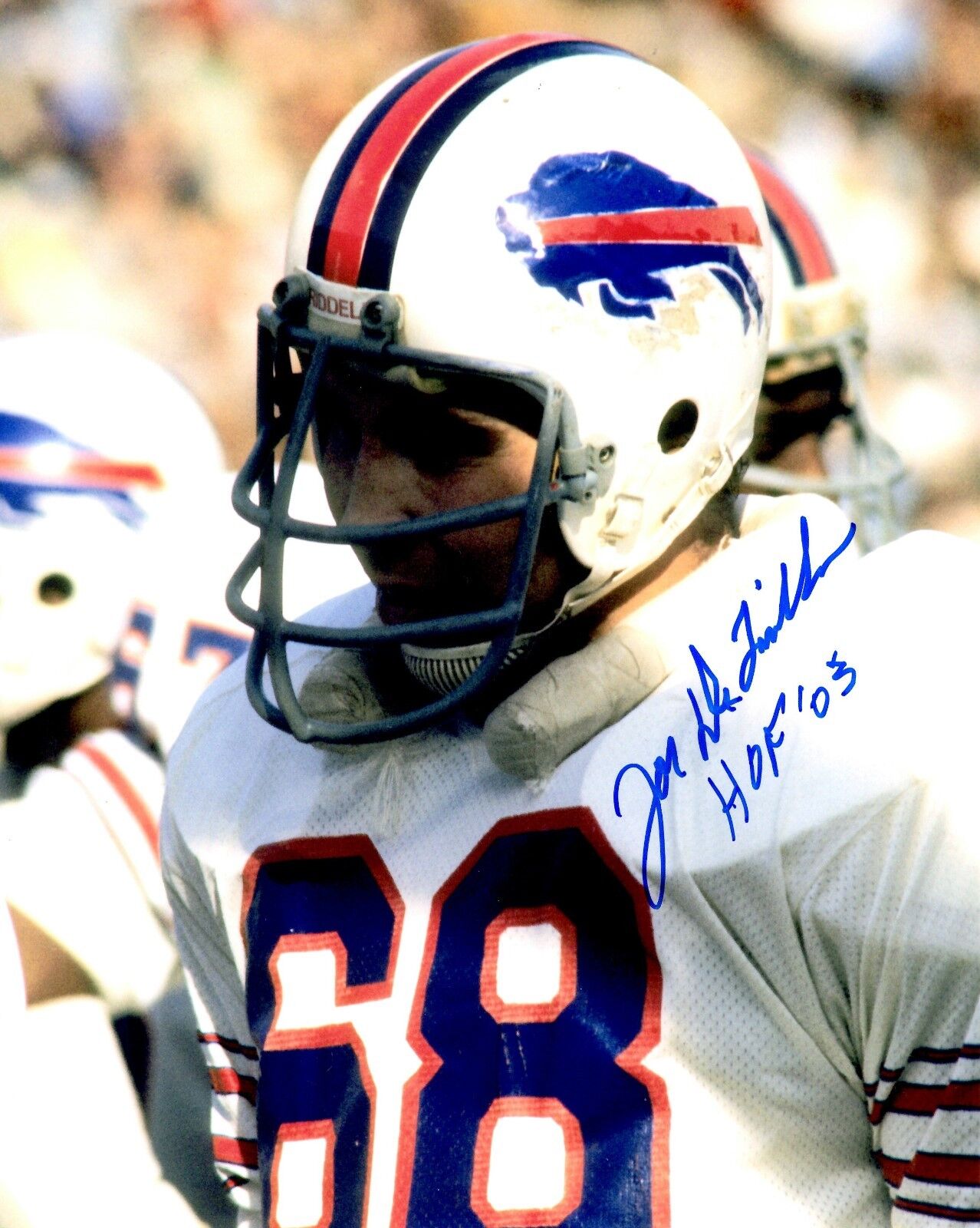 Signed 8x10 JOE DELAMIELLEURE HOF Buffalo Bills Autographed Photo Poster painting w/COA