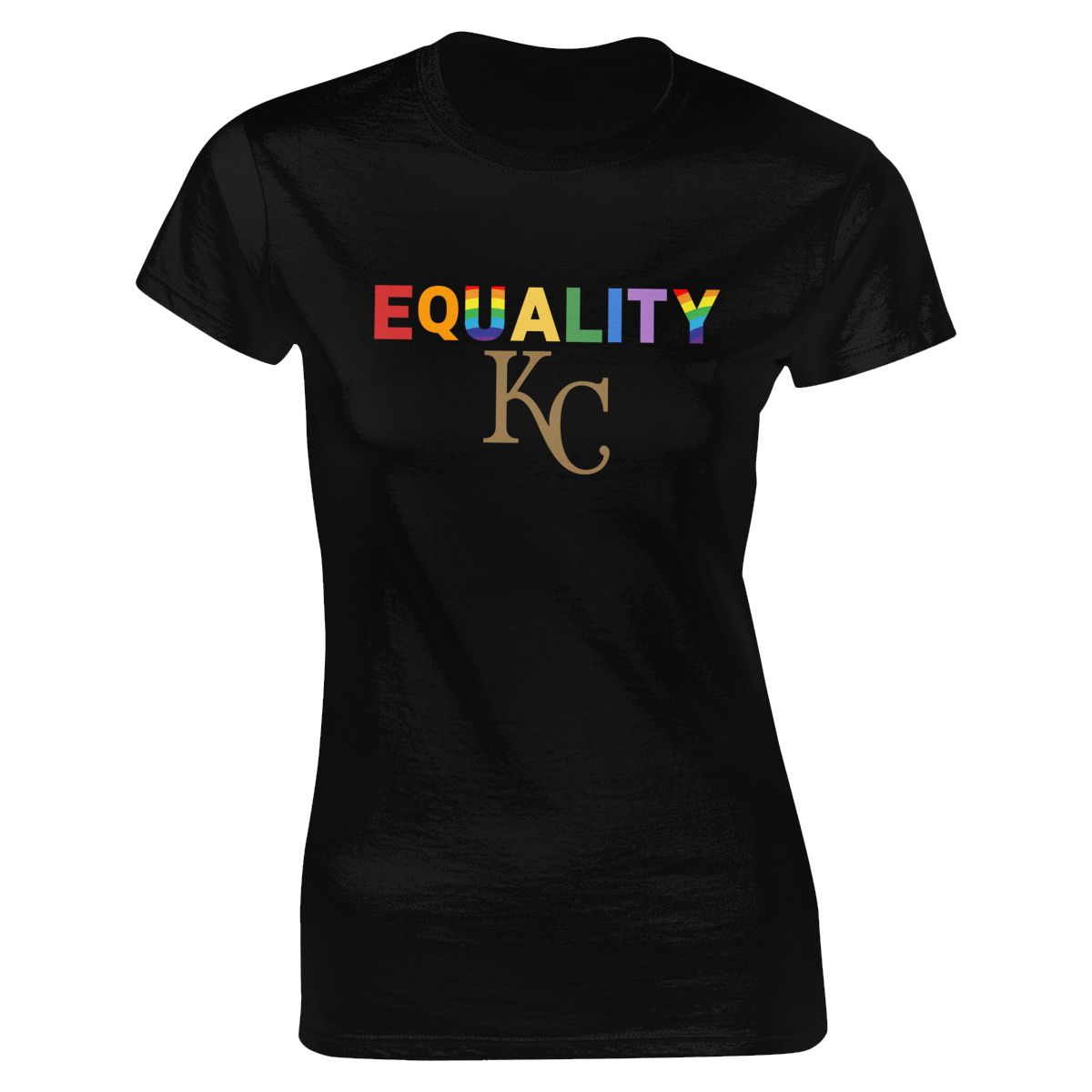 Kansas City Royals Rainbow Equality Pride Women's Soft Cotton T-Shirt