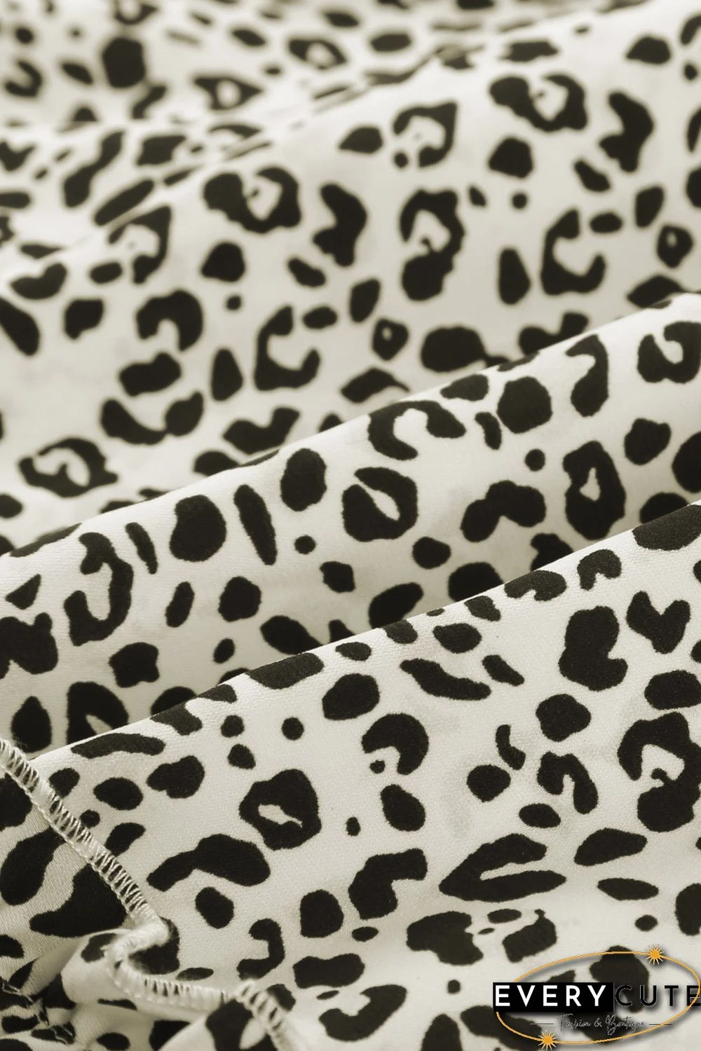 Leopard Spaghetti Straps Ruffle Mini Dress