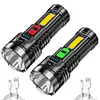COB Flashlight IPX4 Waterproof Searchlight 4 Modes for Hiking Climbing Emergency