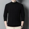Men's Solid Color Business Casual Wool Knit Sweater