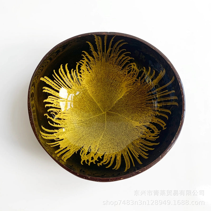 Pastoral Solid Color Coconut Shell Charcoal Shell Tableware 1 Piece