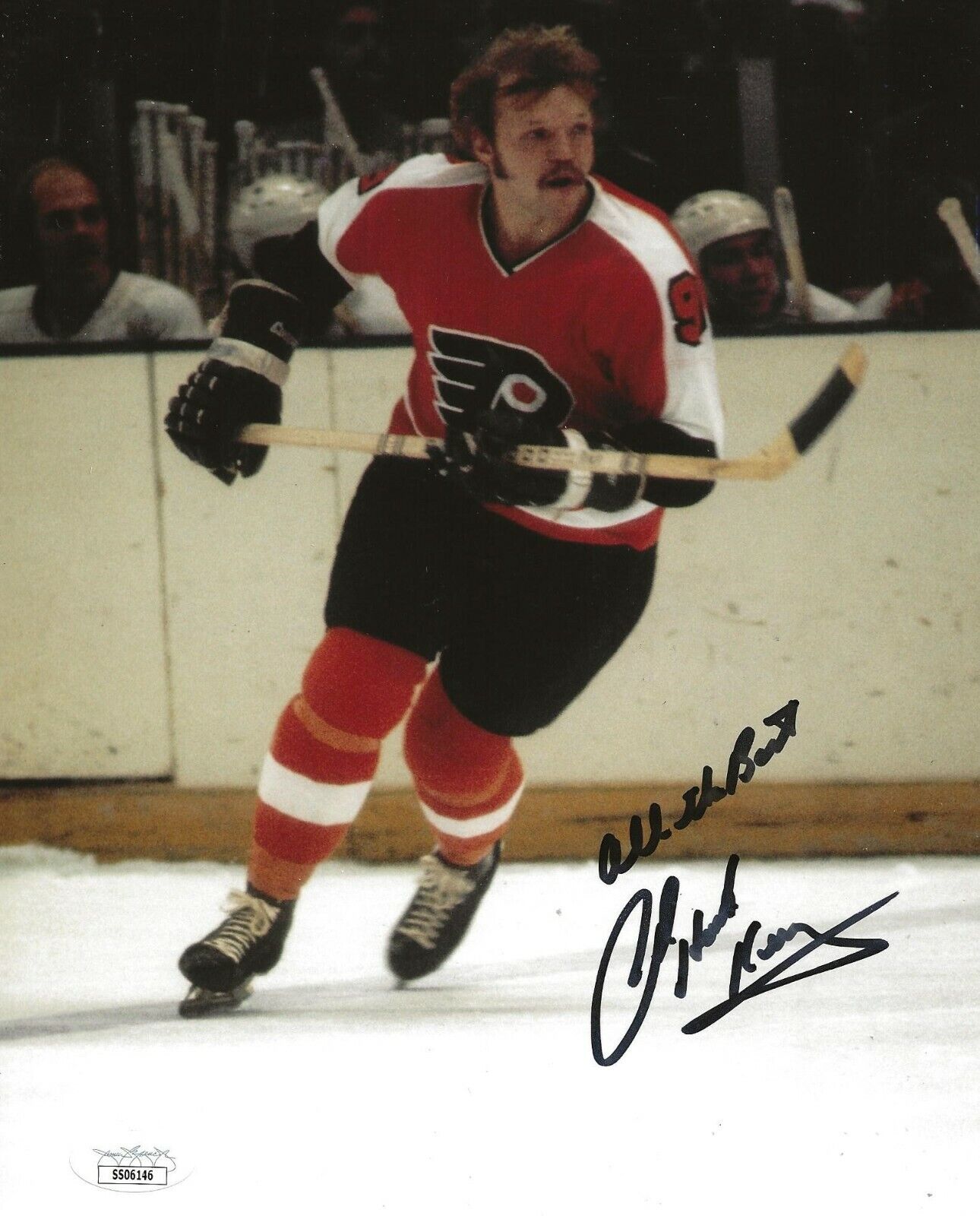 Bob Kelly signed Philadelphia Flyers 8x10 Photo Poster painting autographed Hound Dog 2 JSA