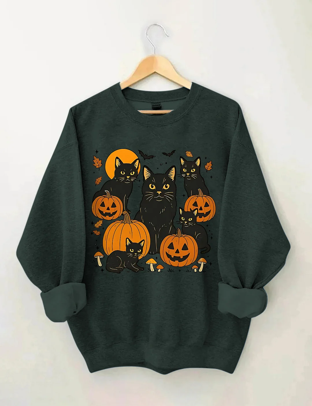Halloween Cat And Pumpkin Sweatshirt