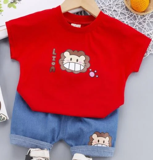 Baby Summer Clothes for 1 2 3 4 Years Boys Cartoon Outfits Cotton Soft Fashion Kids Print Set T-Shirt with Pants Costume